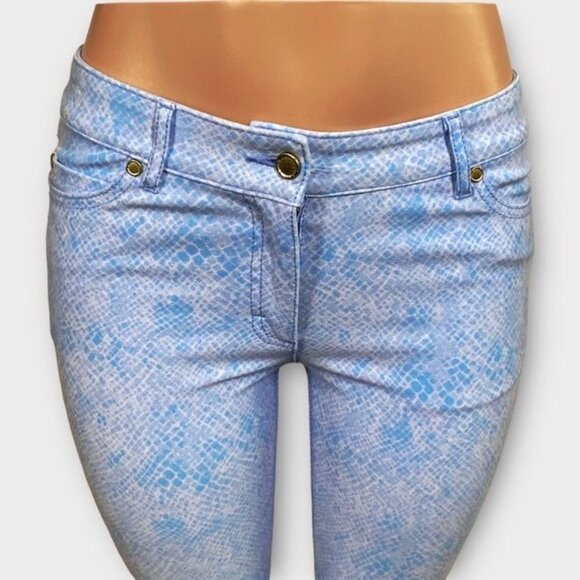J. McLaughlin Lexi Snake Print Jeans Blue , Size 4 - Picture 6 of 11